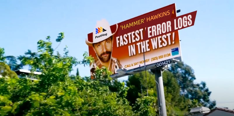 PosthHog Hammer Hawkins billboard
